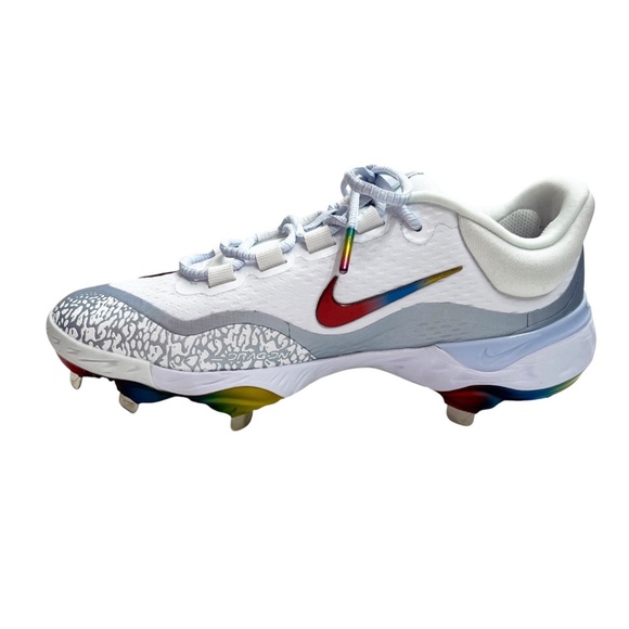 NEW Nike Alpha Huarache Elite 4 Low Metal Baseball Cleats Rainbow Men’s Size 7.5 - Picture 10 of 14